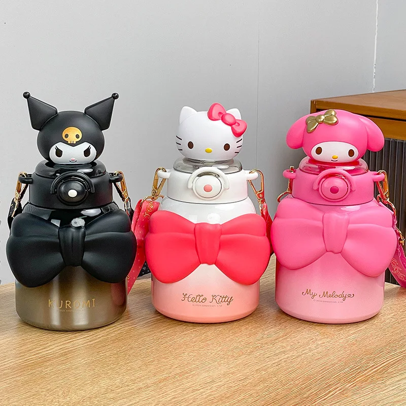 Sanrio Kuromi термос мешок карандаш Шин Чан милая бутылка для воды сохраняет холод из