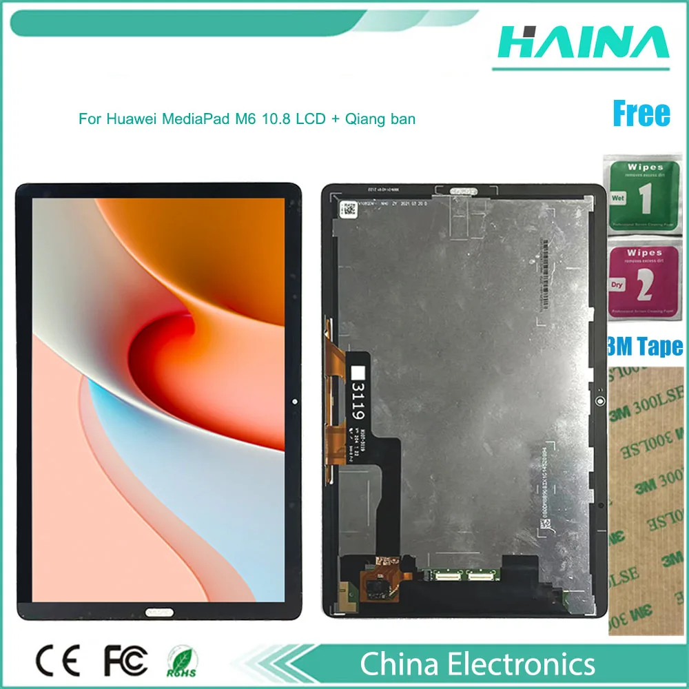 Original Tablet LCD For Huawei MediaPad M6 10.8 LCD SCM-W09 SCM-AL09 SM-W09 LCD Display Touch Screen Digitizer Assembly tools