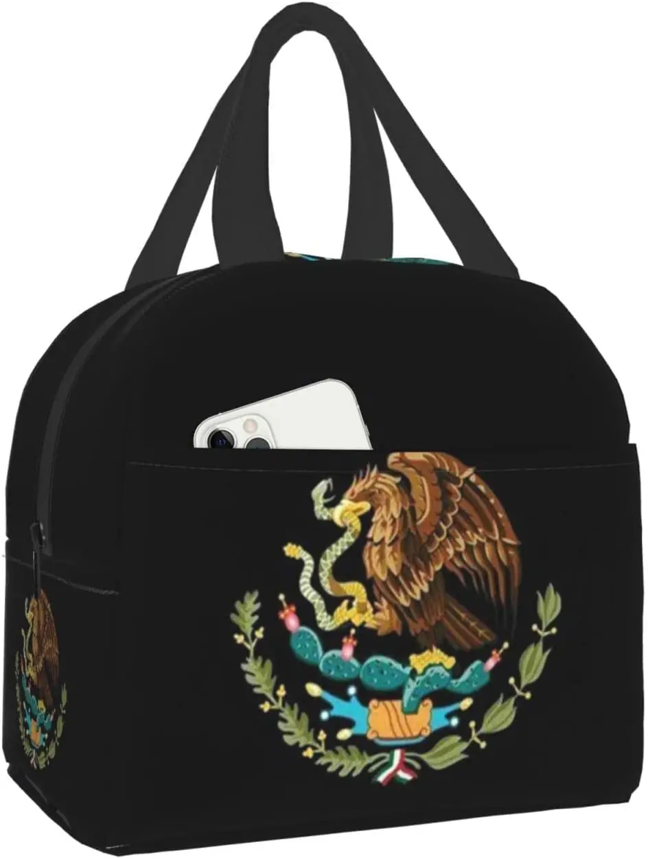 

Lunch Bag for Women Men Mexico Logo Insulated Lunch Box for Adult Reusable Lunch Tote Bag for Work Picnic or Travel