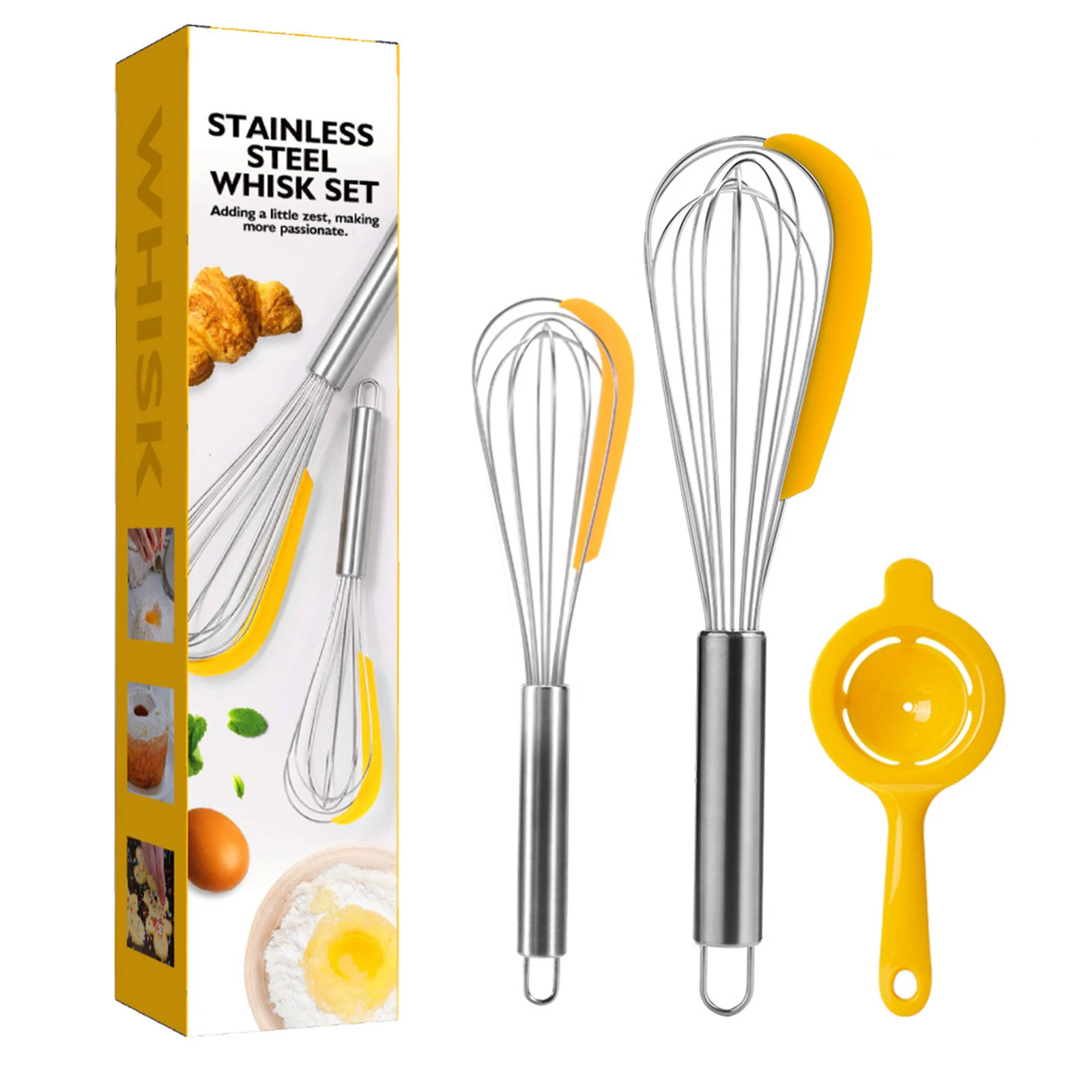 

Stainless Steel Whisk Manual Whisk Mini Cream Mixer Kitchen Baking Gadgets Beat Egg Tools