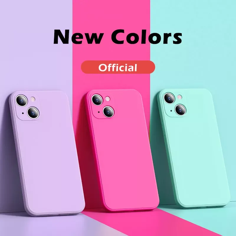 

Official Square Liquid Silicone Phone For iPhone 11 12 13 Pro Max Mini X XR XS Max 7 8 Plus SE 2020 Cover