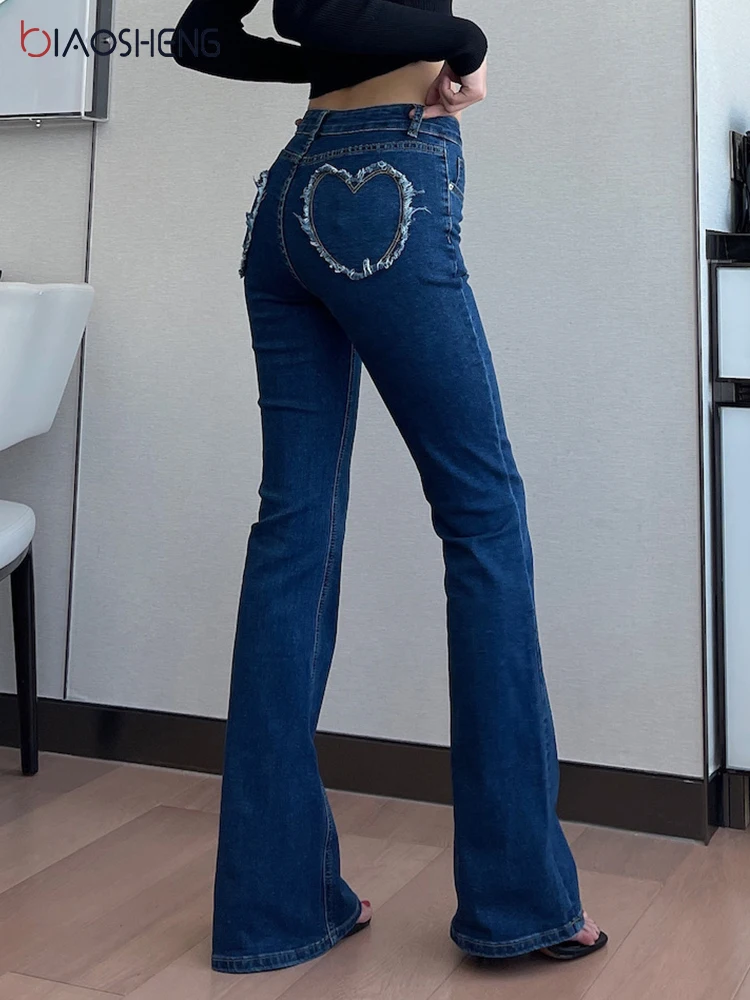 

Vintage High Waist Flared Jeans Women Stretch Sexy Casual Fashion Comfy Elegant Denim Wide Leg Mom Trousers Y2k Streetwear New