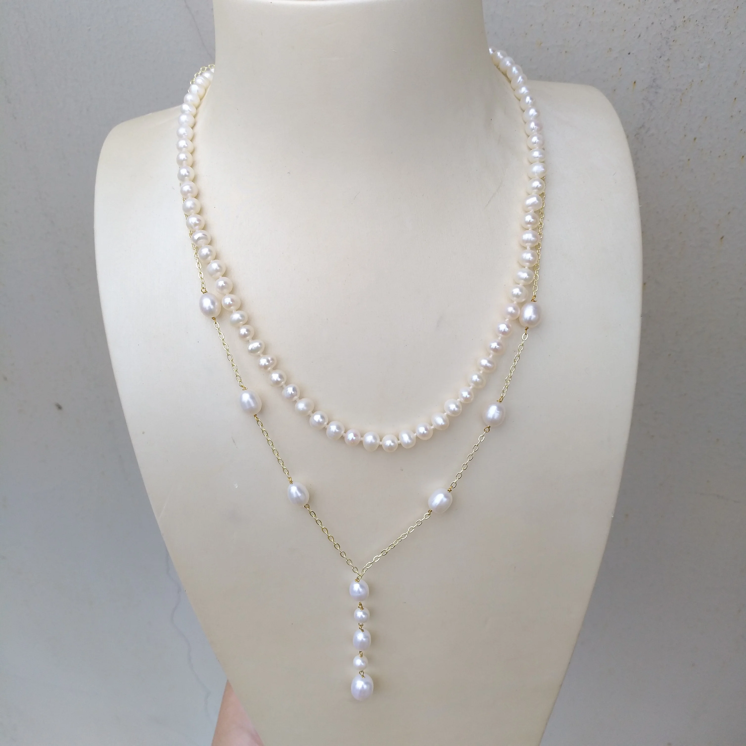 Ожерелье из белого жемчуга Тео нити Akoya видео и фотографии диагональю 18 19 дюймов