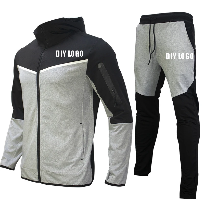 

2022 Orginal Diy Logo Men Hoodie Suit Customized Logo Nk Zip Man Fleeces Sweatsuit Tech Fleece Boy Men Tracksuit S-3XL