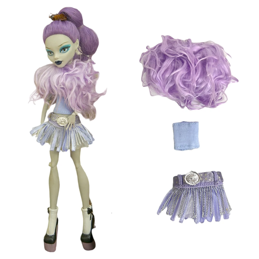 

1 комплект одежды для monster High Doll, повседневная одежда ручной работы, фиолетовое пальто, платье, аксессуары для кукол, одежда, юбка