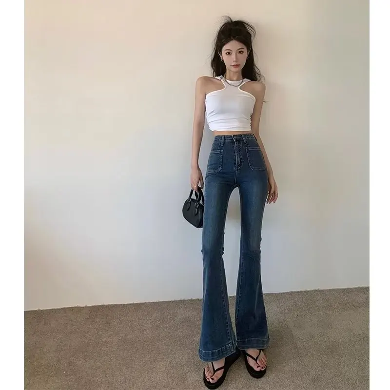 Y2K стильные джинсы женские новые нишевые свободные с широкими штанинами для