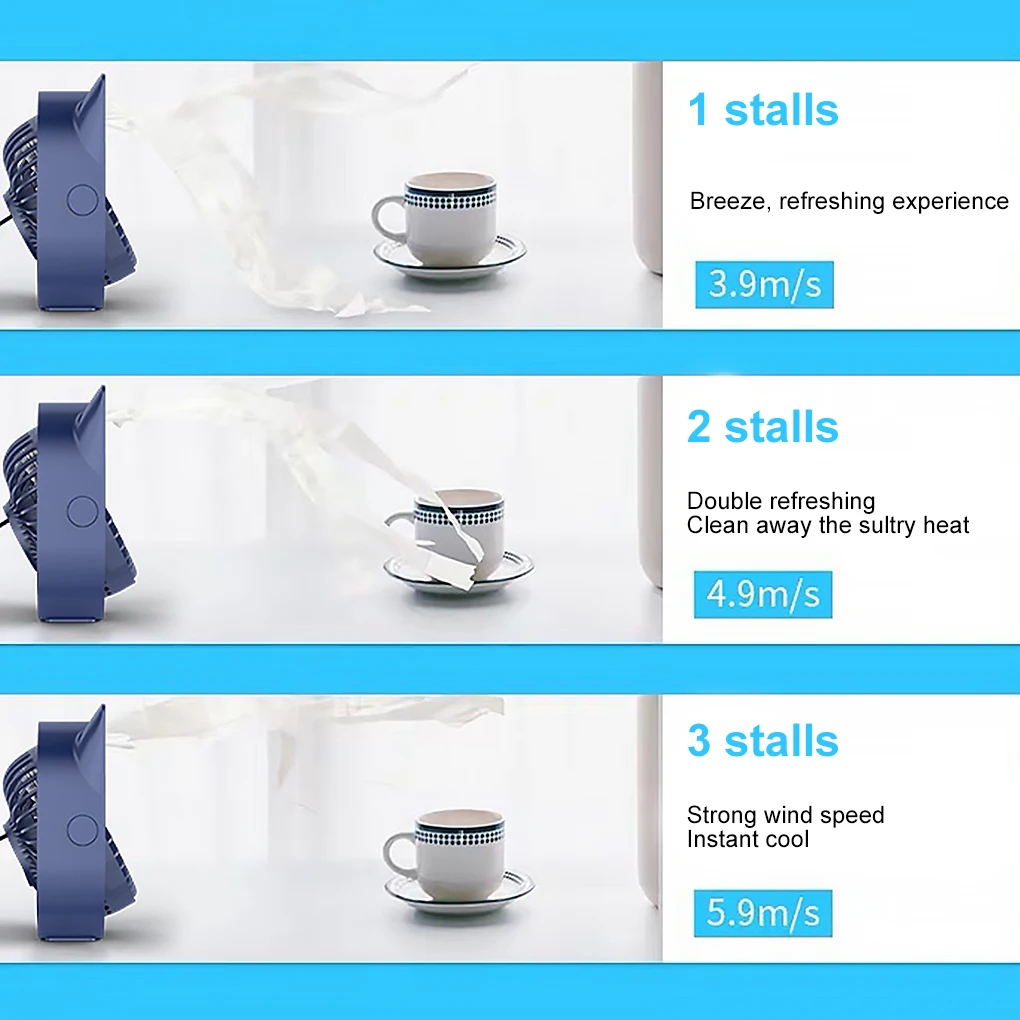 

USB Mini Desktop Fan Cooler Cooling Fan 360 Degrees Angle Adjustable Portable Electric Fan 3 Wind Speed Adjustable Mini Fan