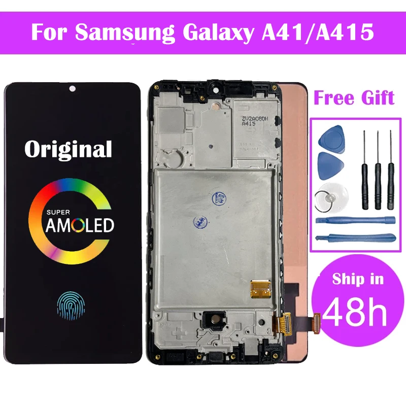 

. 100% Test Super AMOLED For For Samsung Galaxy A41 SM-A415 A415F LCD Display Touch Screen Digitizer Assembly For A41 LCD