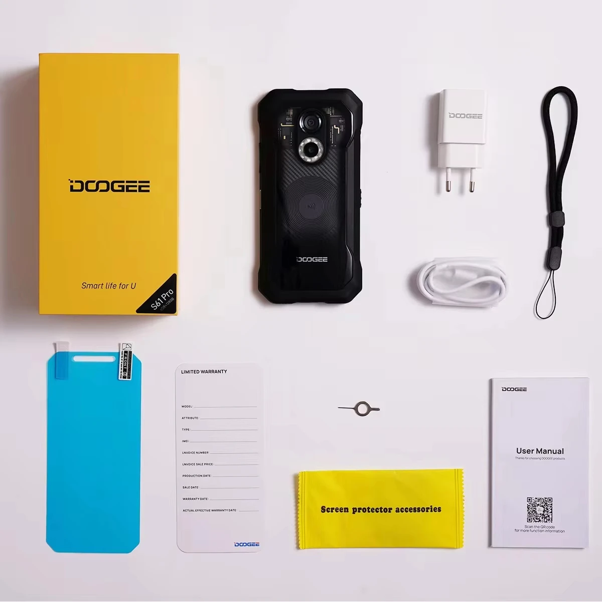 Глобальная версия защищенного смартфона DOOGEE S61 Pro на Android 12 с 6-дюймовым дисплеем, аккумулятором 5180 мАч, 8 ГБ оперативной памяти и 128 ГБ встроенной памяти, а также 48-мегапиксельной камерой ночного видения. (art.: 3920db089de52) - 3920db089de52