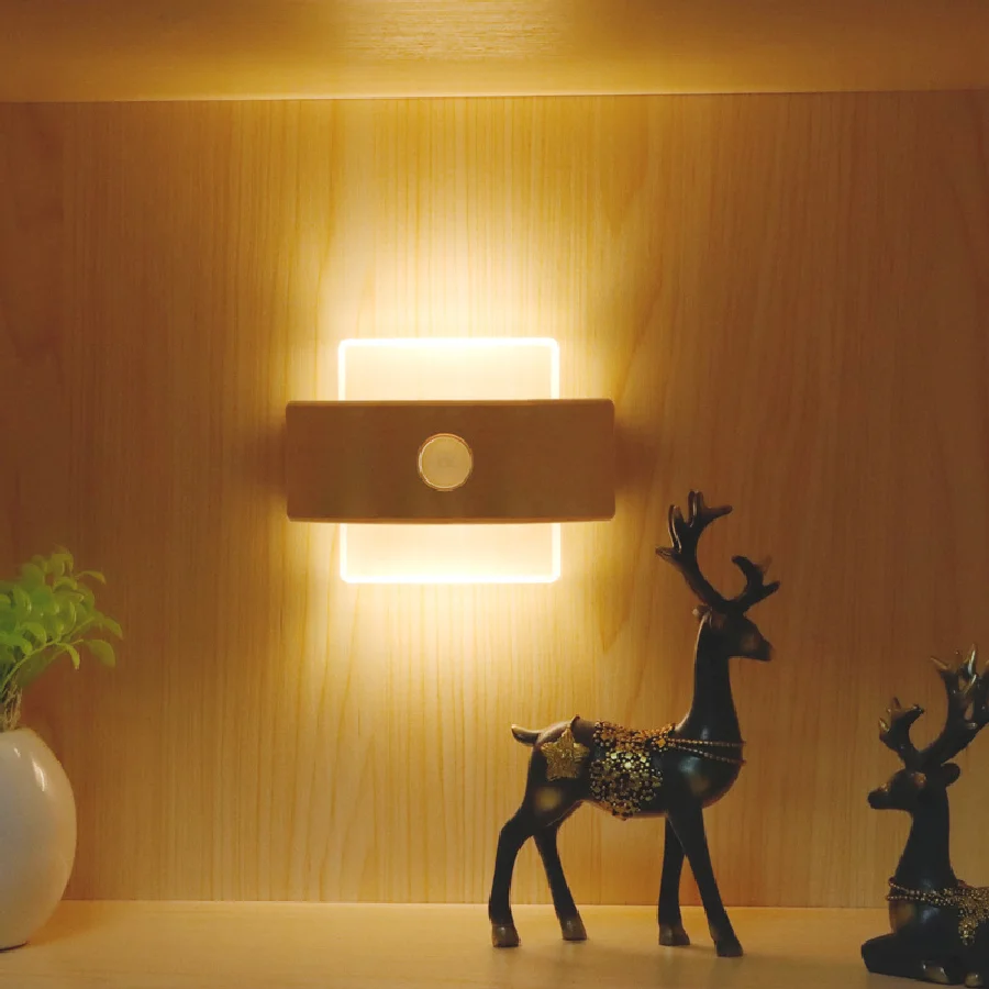 

Умный светодиодный настенный светильник, комнатный перезаряжаемый светильник с датчиком движения для спальни, прикроватного столика, гост...