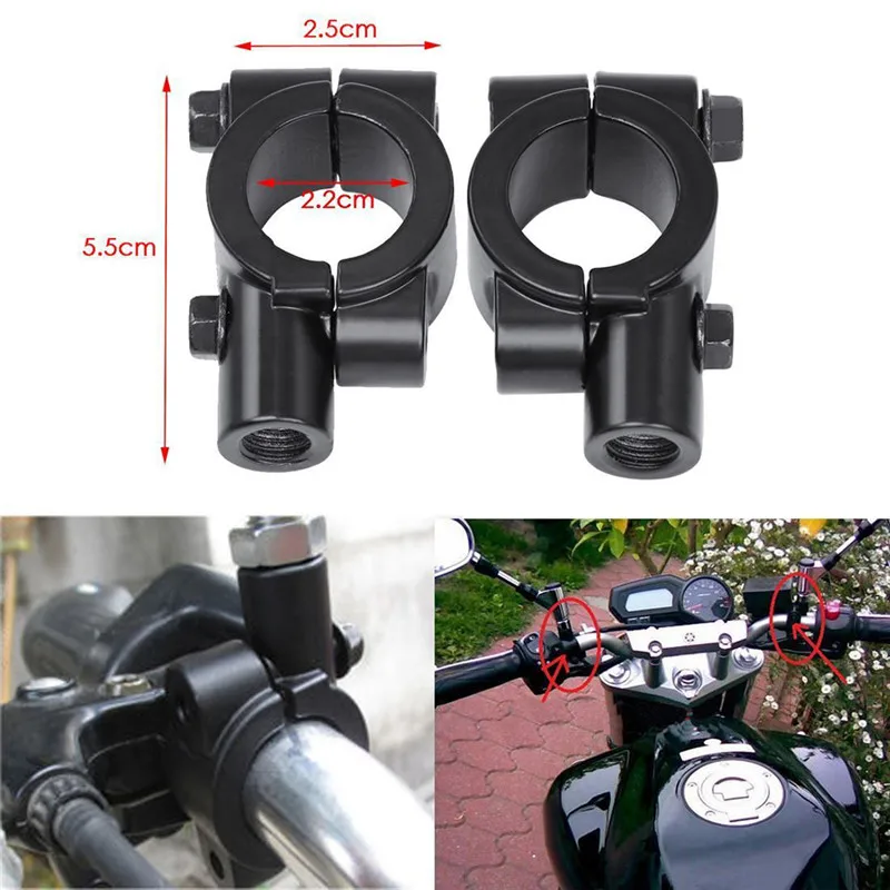 

1pc Mount Brackets Clamps Mirror Mount Clamp Rear View Mirror Holder Motorcycle Bike Handlebar Mirror Adaptor Holder 8mm 10mm