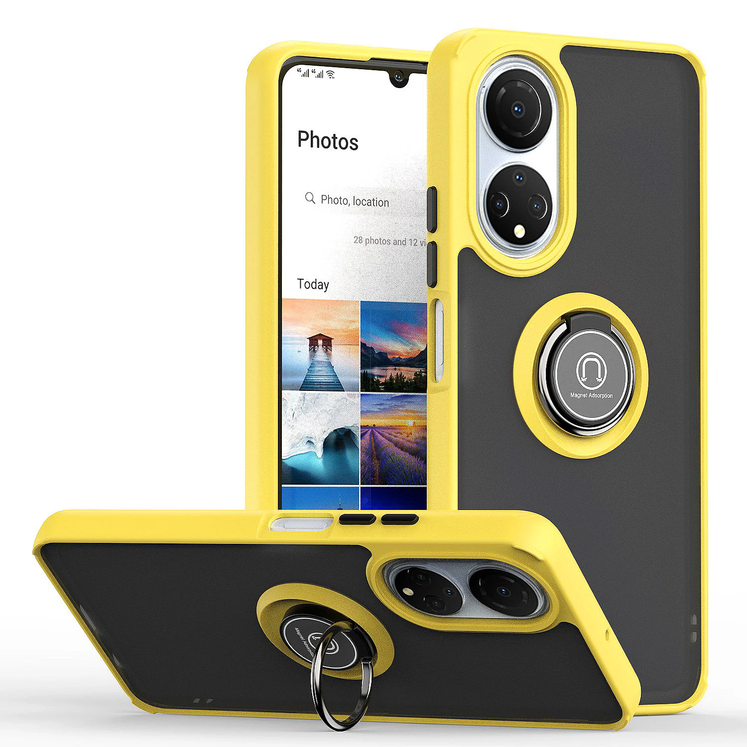 

QW for Huawei Honor X7 X8 X9 Cases Holder Ring Matte Cover Magic 4 Nova 8i 9 50 Pro lite X30 X30i 30 60 Y70 10 Pro Y60WithRing