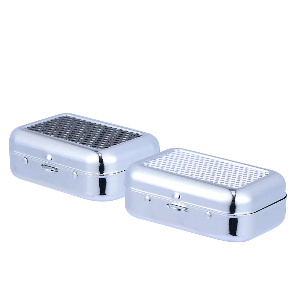

Ashtray Ash Pocket Outdoor Cigar Car Ashtrays Lidsteel Stainless Metal Mini Portable Box Tabletopaccessory Convenient Tray Case