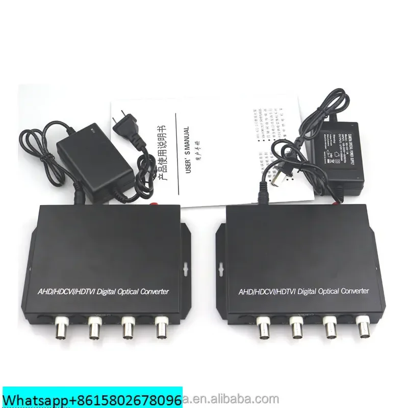 4-канальный видеоконвертер CVI/TVI/AHD HD 1080P 2 миллиона пикселей BNC к оптоволоконному