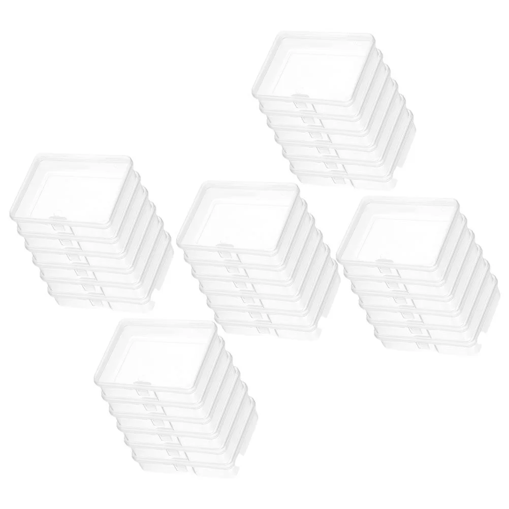 

Empty Box Hinged Lid Container Storage Containers Organizing Clear Small Plastic Mini