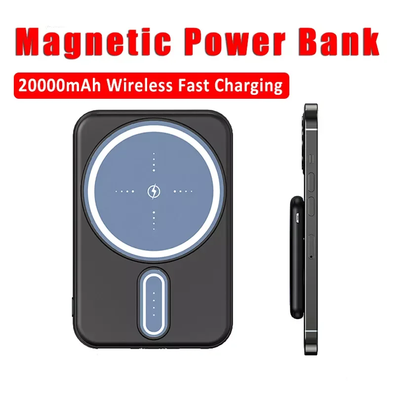 

NEW2023 20000mAh Mini Magnetic Power Bank Wireless Fast Charging External Battery Portable Large Capacity Charger for iPhone12 1