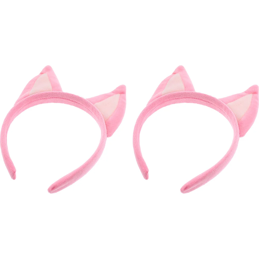 

2 Pcs Cosplay Blue Headband Kitten Ears Hair Hoop Fabric Dog Costume Accessories