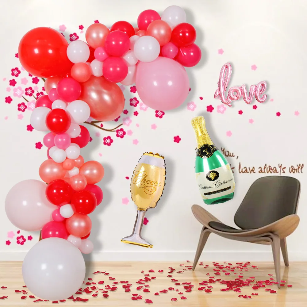 

Valentine's Day balloon emulsion balloon batch scene layout party decoration scene emulsion aluminum film Valentine's balloon