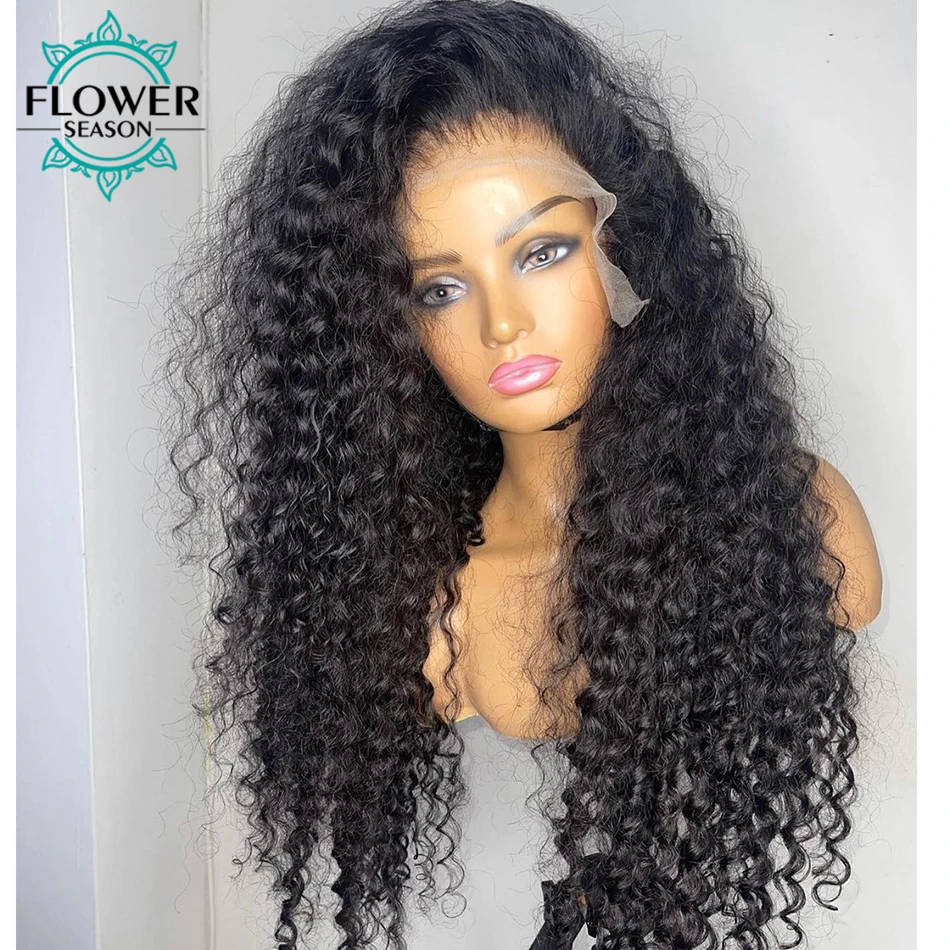 

13x6 Lace Front Human Hair Wigs For Black Women Curly Human Hair Wig Brazilian 180% Transparent HD Lace Front Wig With Baby Hair