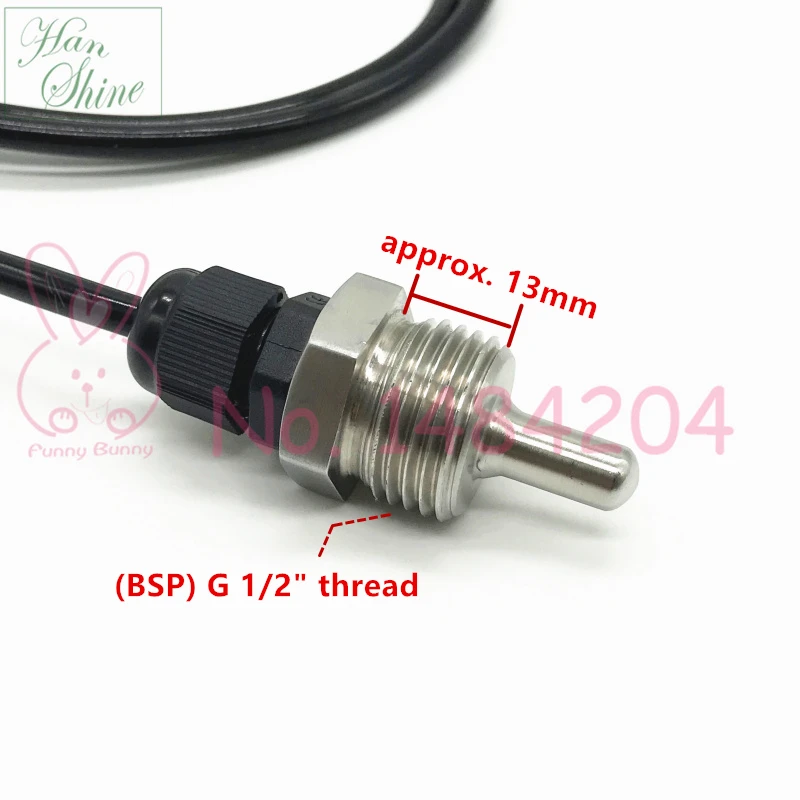 Цифровой датчик температуры DS18B20 BSP G1/2 &quotрезьба 20 50 100 мм Зонд 1 м ПВХ 3-жильный