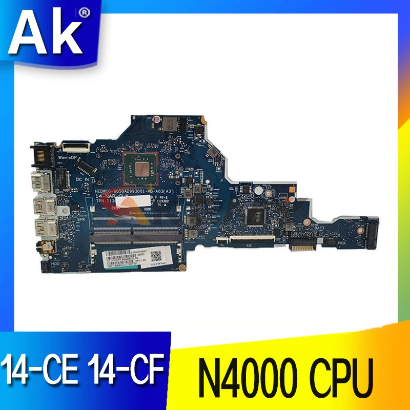 Для HP 14-DF материнская плата с процессором N4000 совместимая 14-CE 14-CF 14-CK 14-CM 240 G7 245 для