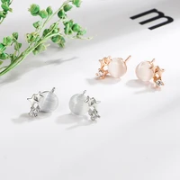 opal little star earrings s925 sterling silver women ear studs advanced sense light luxury simple girl jewelry fairy style gift