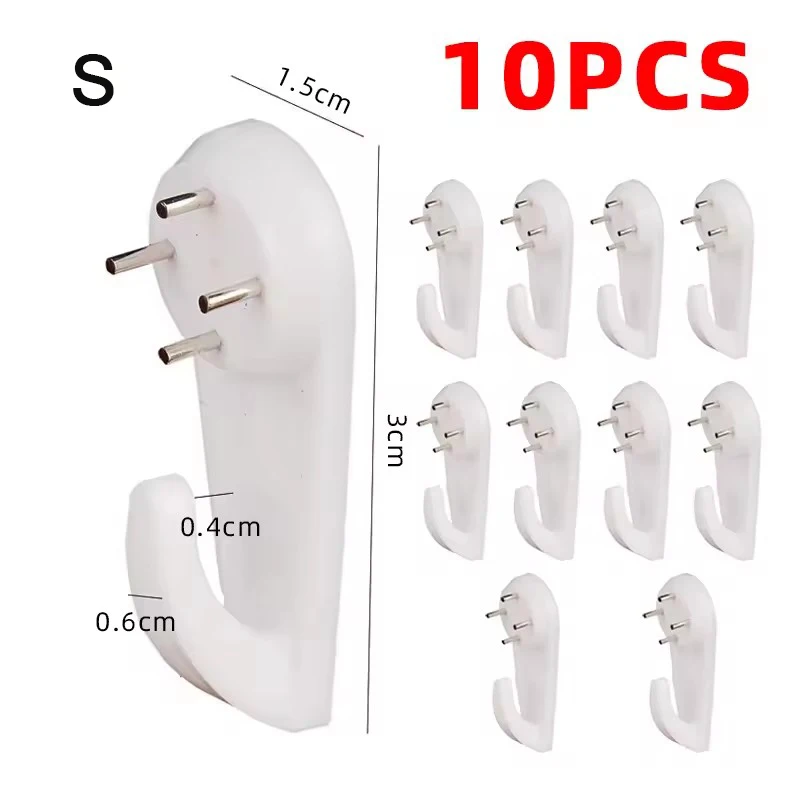 

Белые пластиковые настенные крючки 10 шт
