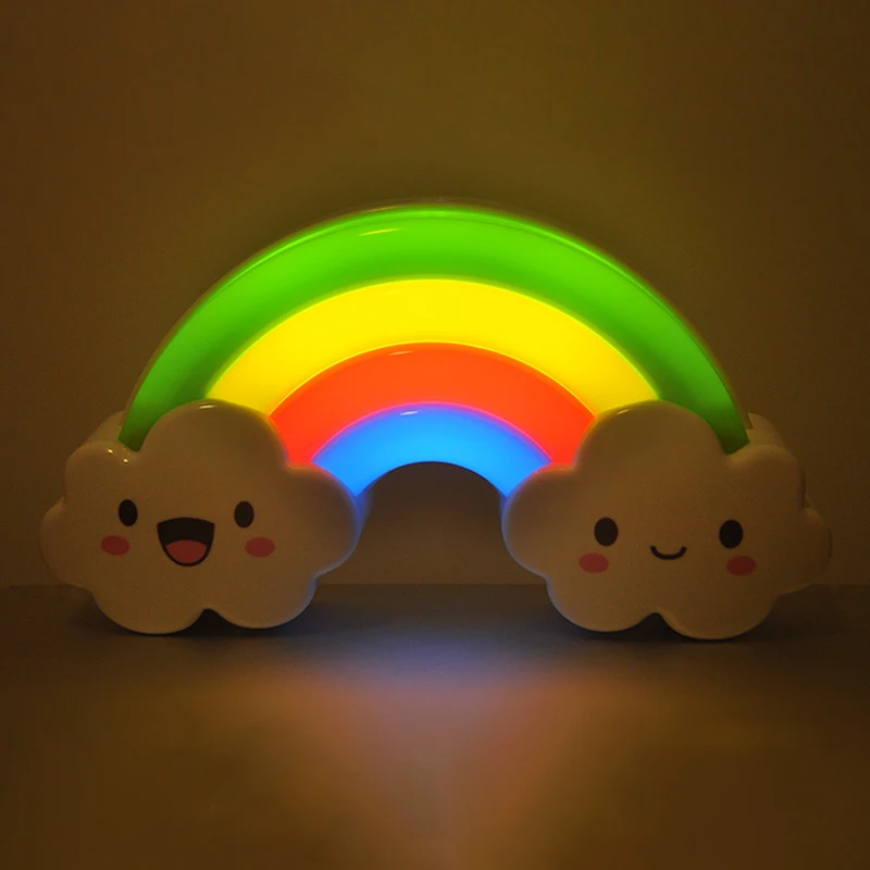 

3D радужные дневные светильники, мультяшная звезда, вилка для ЕС/США, настенная лампа для детской спальни, Декор, новогоднее Подарочное освещ...