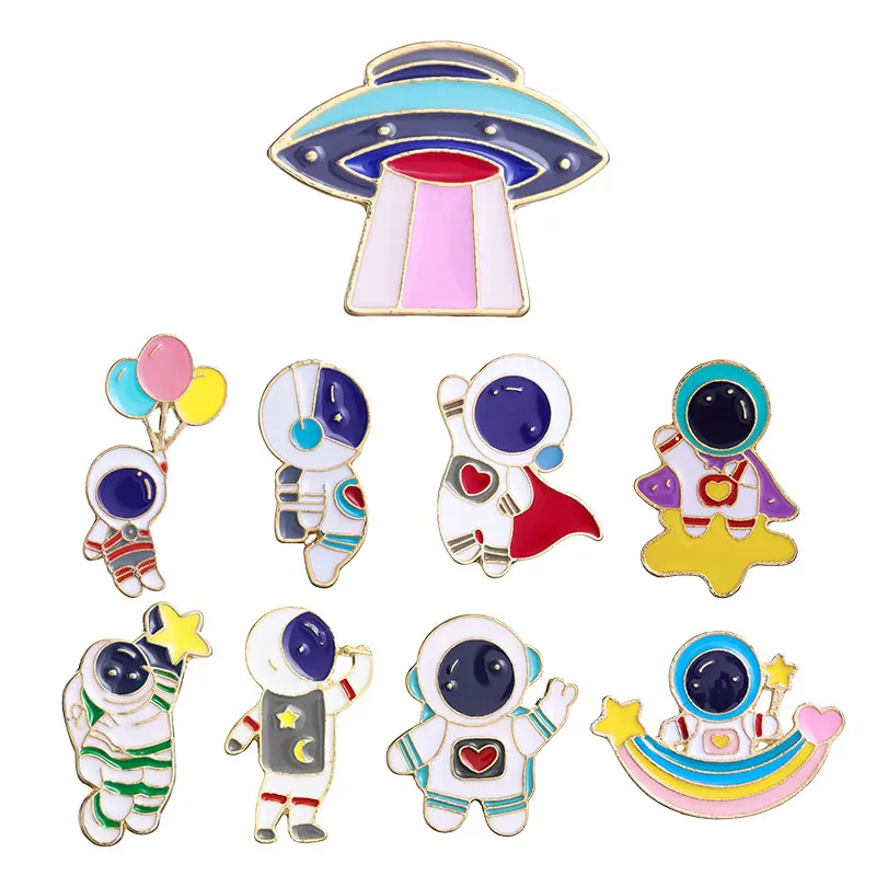 

Cartoon Planet Astronaut Enamel Pin Space Moon Star Alloy Badge Jewelry Lapel Brooch Clothes Backpack Accessories