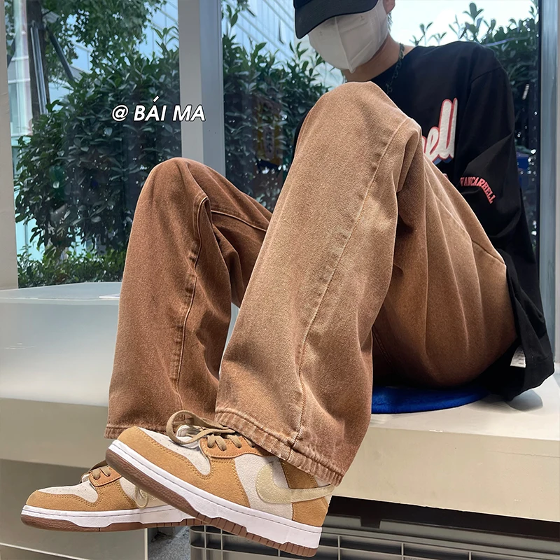 Winter Plush Thickened Jeans Men Warm Fashion Casual Straight Jeans Men Streetwear Hip Hop Loose Thick Denim Pants Mens Trousers