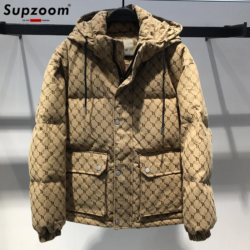 

Supzoom 2022 New Arrival Top Fashion Autumn And Winter Large Embroidery Letters Warm Hooded Cotton Padded Coat Casual Jackets