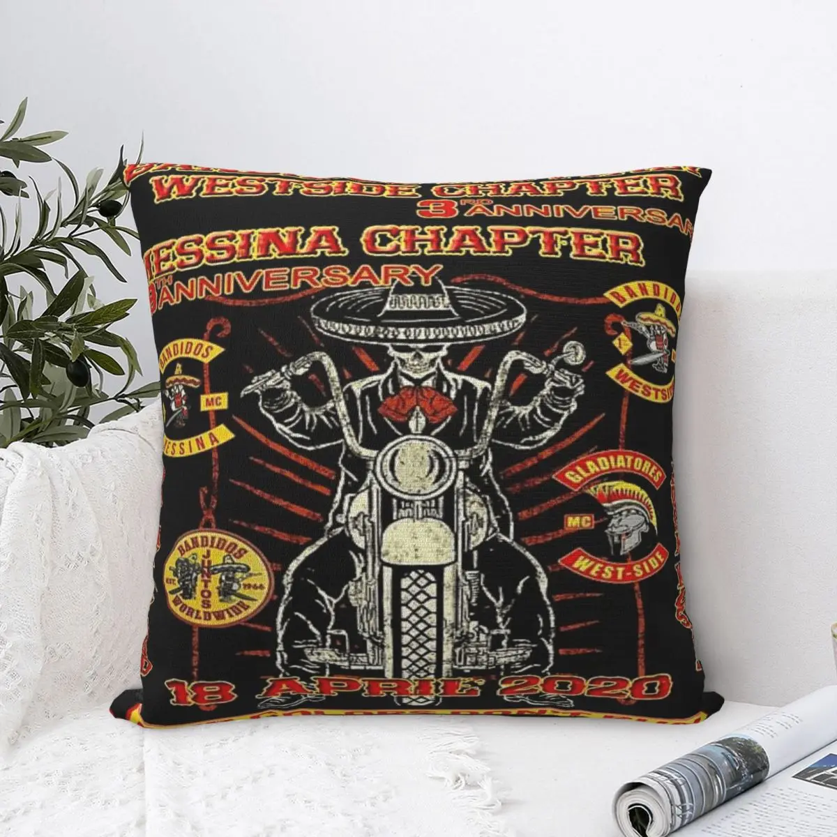 

Bandidos Worldwide Car Cushion Cover Printed Pillow Cover Throw Pillow Cover Sofa Home Decor