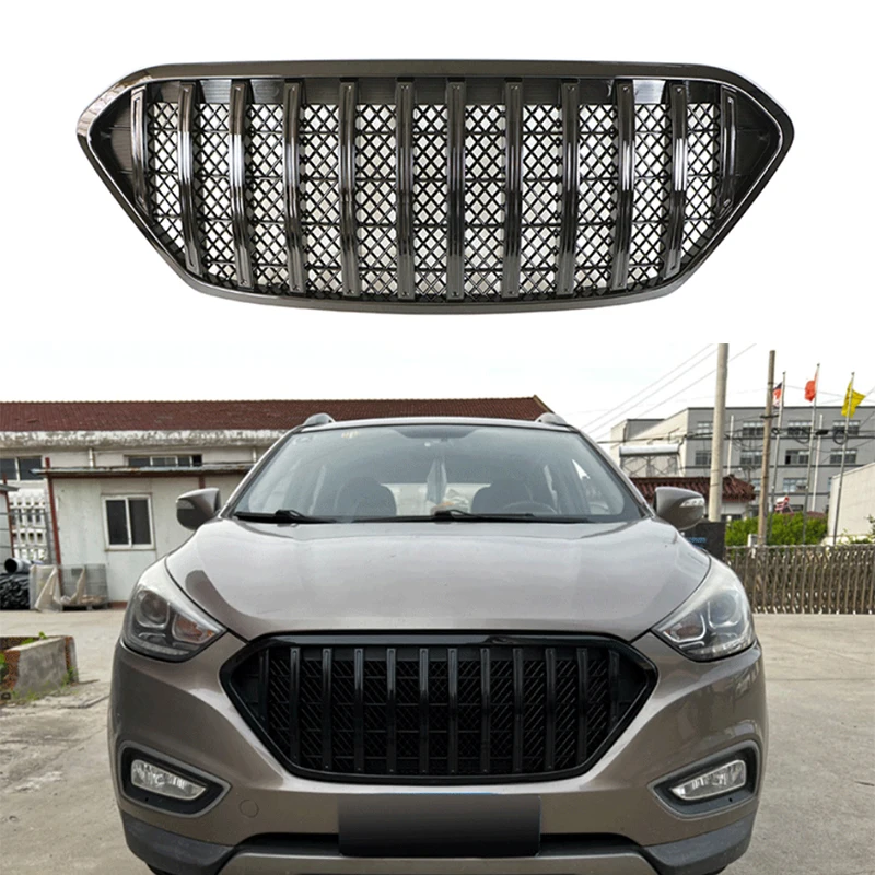 

Решетка для Hyundai IX35 2013-2016, Модифицированная решетка для передней панели, декоративные аксессуары с зеркальным освещением, решетка