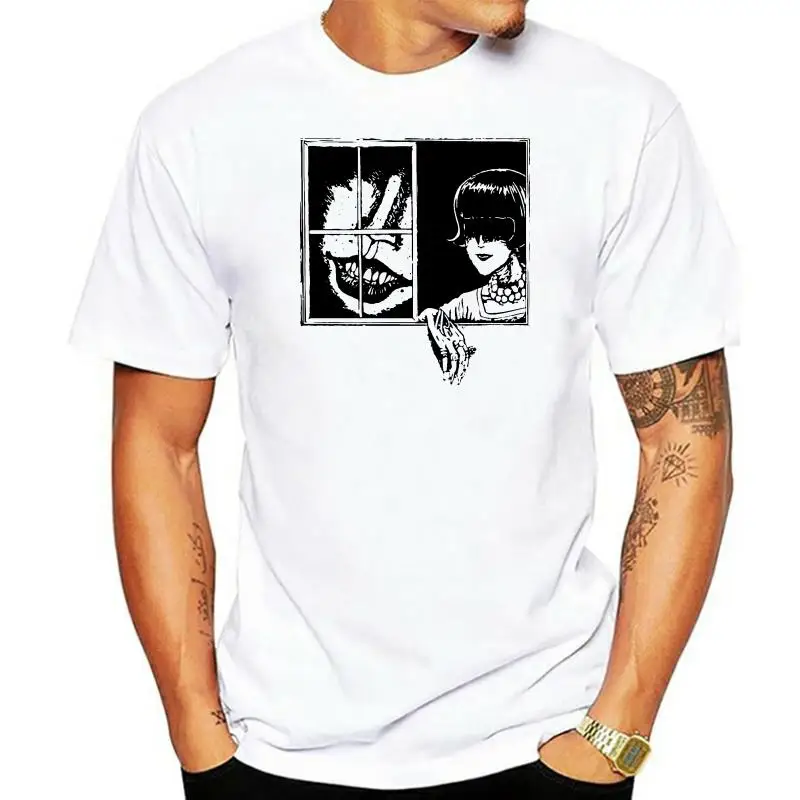 

Коллекция Junji Ito, футболка с коротким рукавом, новинка 2022, Модная хлопковая Мужская футболка с принтом и круглым вырезом, изготовленная на заказ