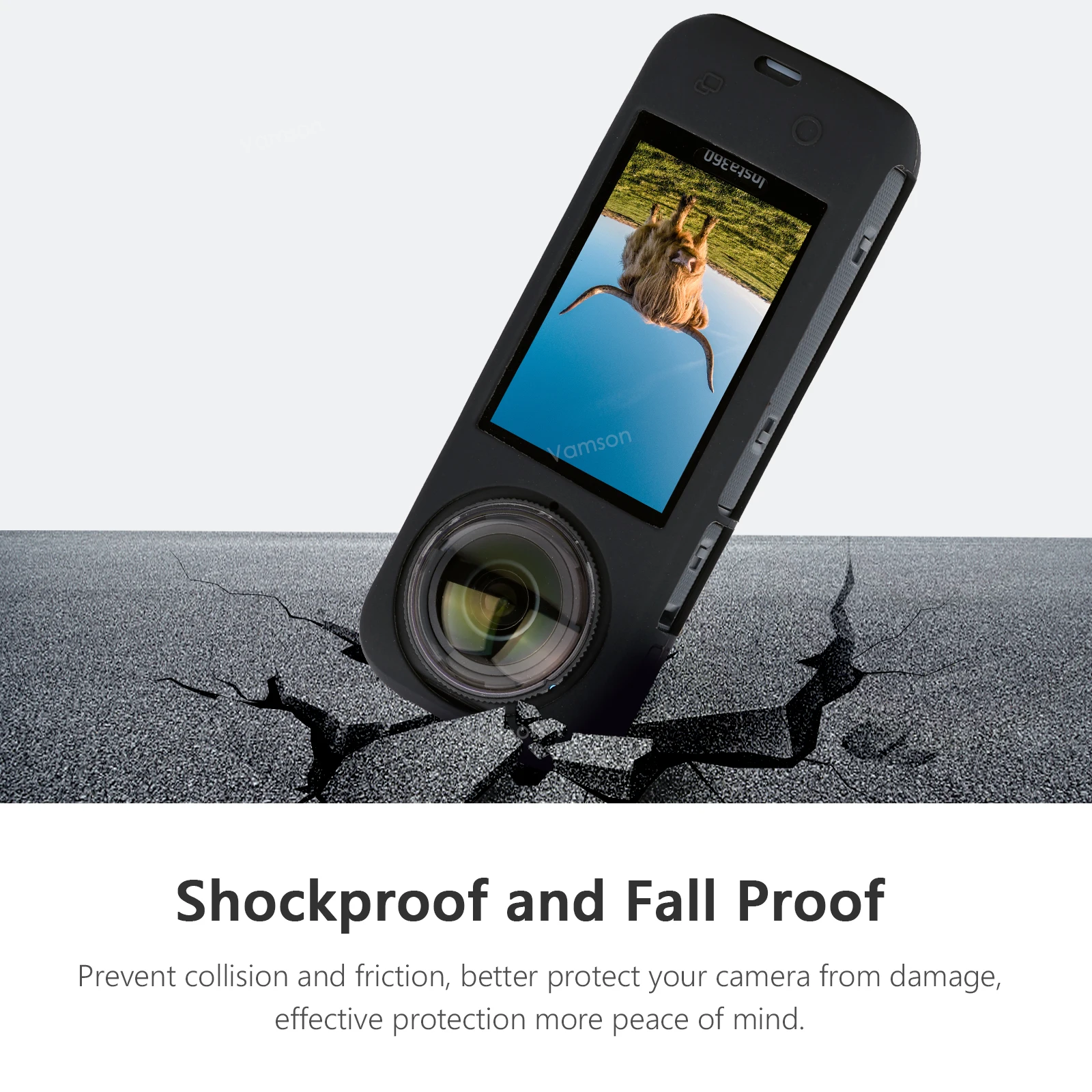 Фото Мягкий силиконовый чехол Vamson для Insta360 X4, противоскользящий пылезащитный силиконовый защитный чехол для Insta 360 X4, аксессуары для камеры №2