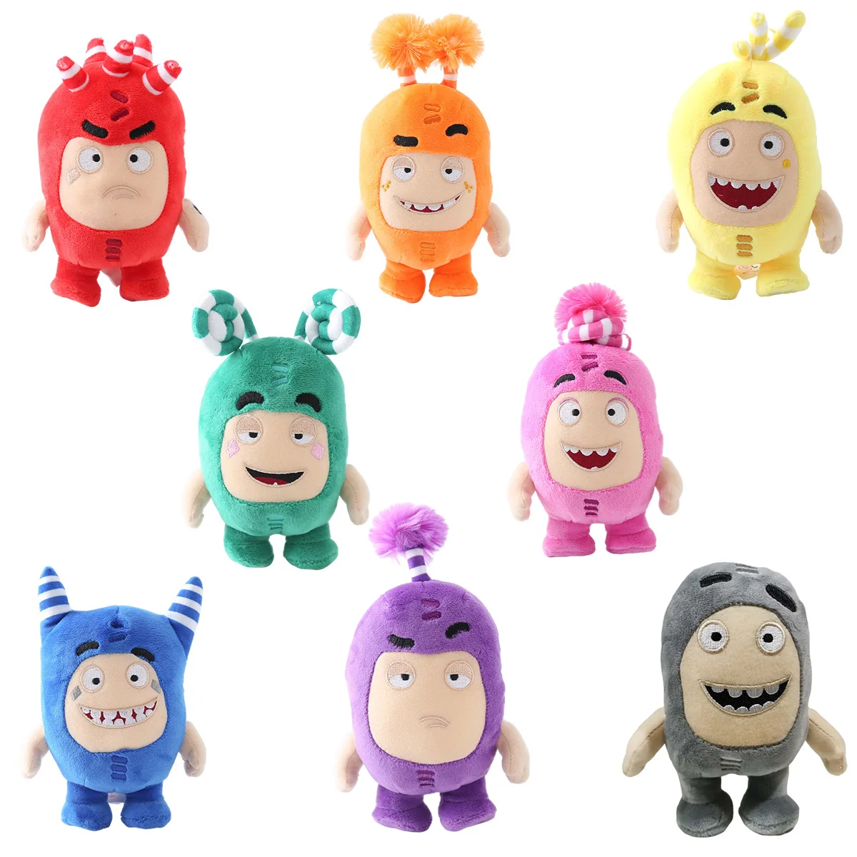 18cm Hot Sale Cute Oddbods Cartoon Plush Toys Soft Fuse Pogo Bubbles Slick Zeke Jeff Plush Doll Toys for Kids Birthday Gift