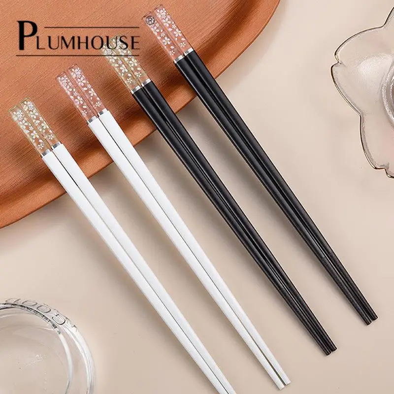 

Reusable Amber Sakura Japanese Chopsticks Antibacterial Anti-slip High Temperature Resistant for Sushi Food Chopsticks Tableware