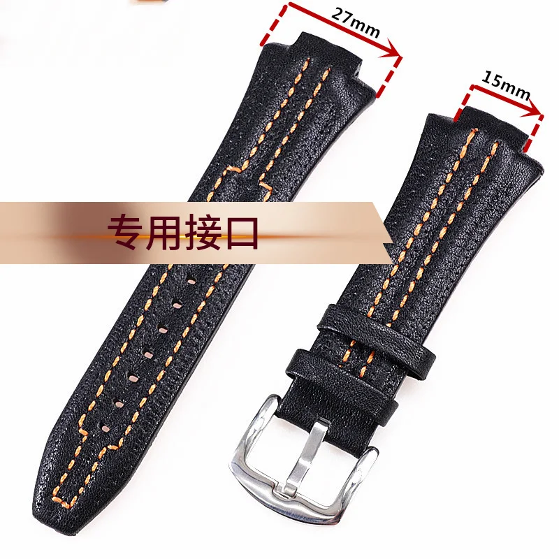 Genuine Leather Watch Band for Seiko SNL029P2/021P1 SNA595P2 SNL017P1 Special Interface Watch Strap 27mm -15mm