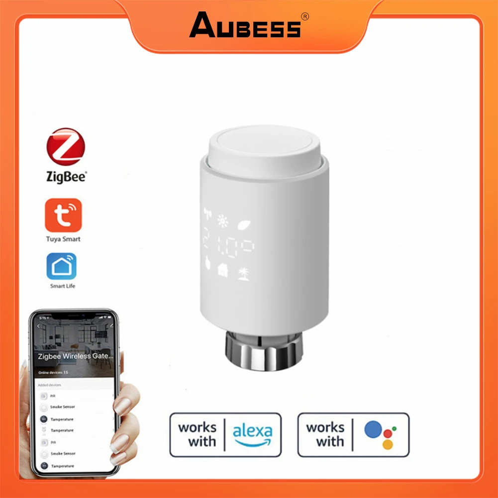 

ZigBee Thermostatic Radiator Valve Actuator TRV Programmable Thermostatic Radiator Support Smart Home APP Alexa Google home
