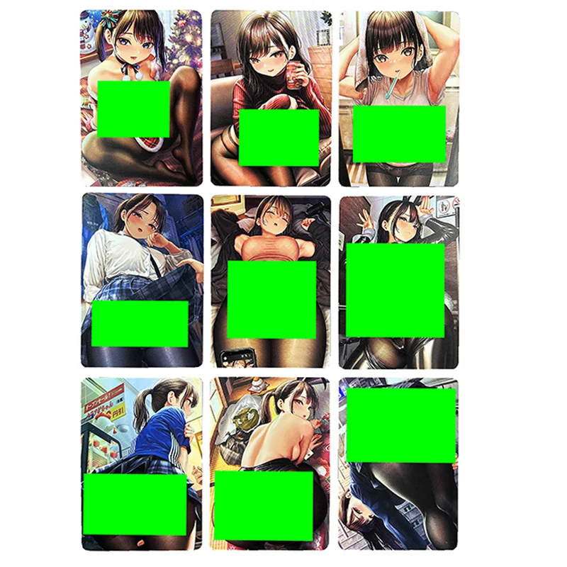 

9 шт./компл. Новая черная шелковая девушка 13 студентов мигающая карточка ACG Сексуальная кавайная аниме искусственные подарки игрушки