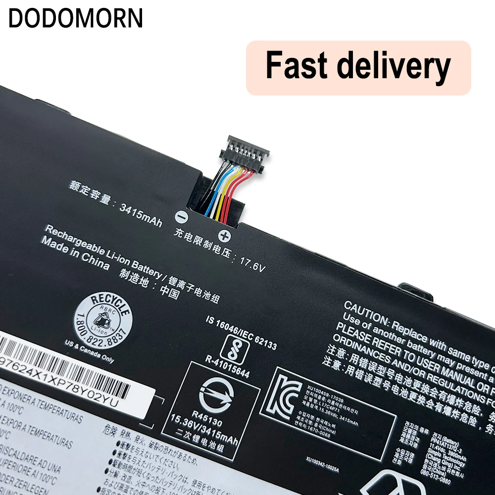 DODOMORN 100% новый аккумулятор для ноутбука L17C4P71 L17M4P71 Lenovo ThinkPad X1 YOGA GEN 3 2018 01AV475 SB10K97623