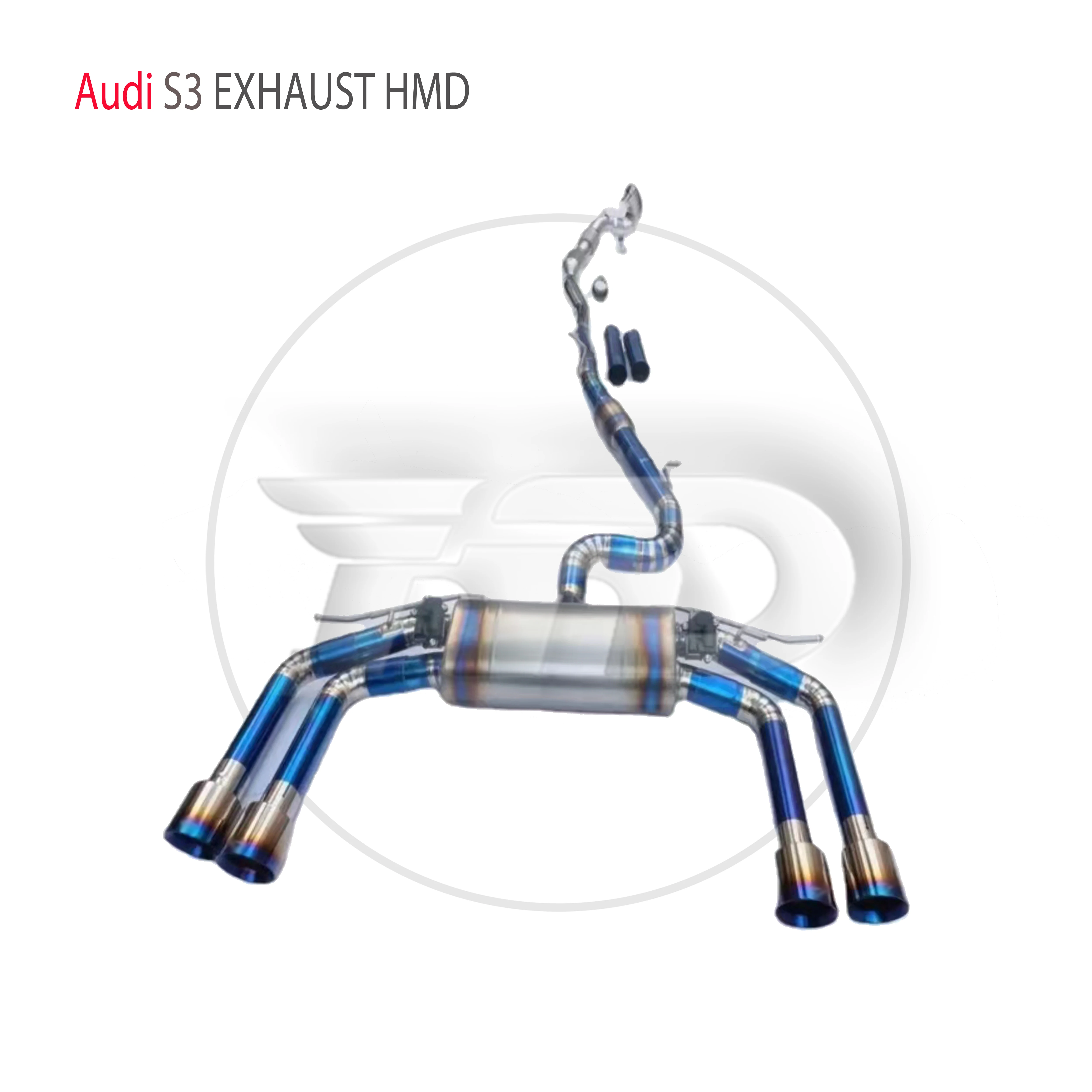 

HMD Titanium Alloy Exhaust System Performance Catback is Suitable For Audi S3 Auto Modify Electronic Valve High Flow Downpipe