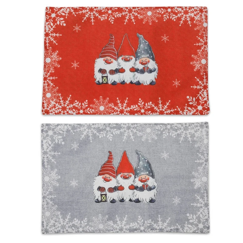 

6pcs Gnome Swedish Tomte Doll Christmas Placemats Table Mats Heat Resistant Kitchen Tablemats dropshipping