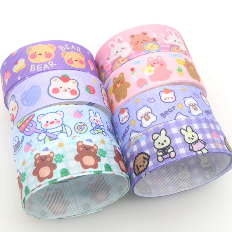 

DHK 50 ярдов медведь кавайный мультяшный принт корсажная лента аксессуары материал головной убор Украшение DIY Швейное Ремесло S1816