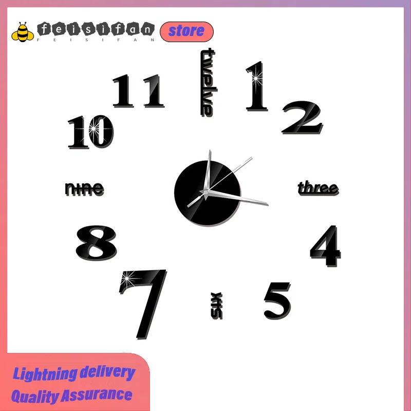

Creativehigh Quality Chinese Wall Clock Mechanism Digital Mirror Sticker Modern Design Big Wall Clock Modern Design Home Decor
