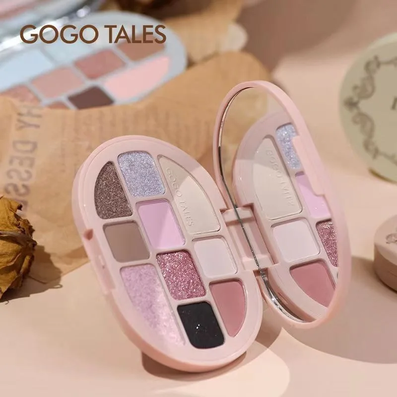 

GOGO TALES 10-Color Lolita Eyeshadow Palette Highlighting and Contouring All-in-One Palette Milky Brown Eyeshadow
