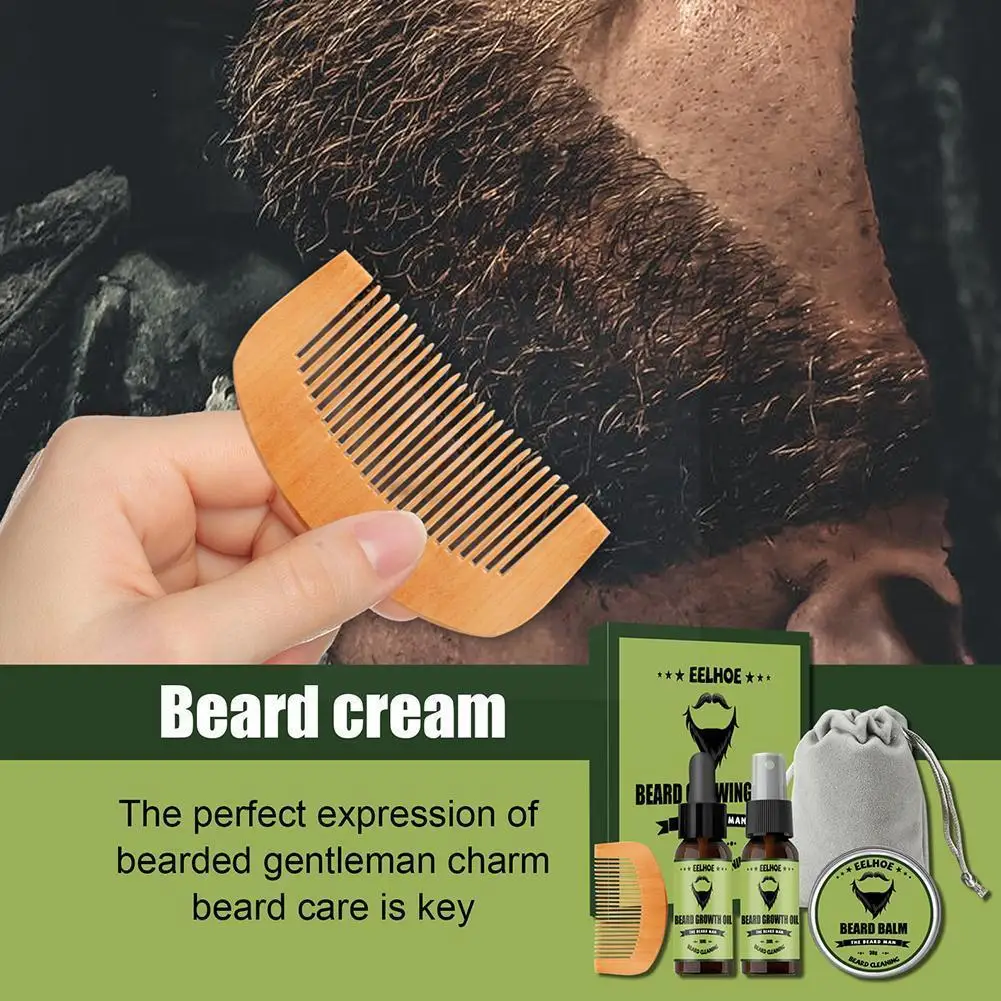 

Уход за бородой для мужчин натуральный кондиционер для бороды Бальзам для бороды для роста усов воск для бороды инструмент для гладкого укл...