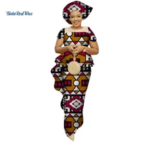 african clothing bazin riche dresses pearls yarn draped long evening dresses dashiki african print dresses for women wy3658