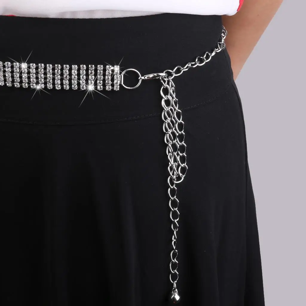 

WOMEN HIP WAIST 5 ROWS CRYSTAL RHINESTONE CHAINS FASHION BIKINI DRESS BELT