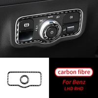 for mercedes benz b class glb 2019 2020 real carbon fiber headlight switch decoration cover decal trim car interior accessories